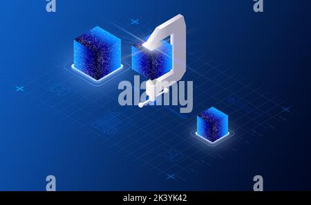 Data Compression Concept - The Computational Process of Encoding or Restructuring Data to Reduce its Size - 3D Illustration Stock Photo