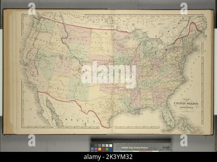 Map of the United States and Territories Cartographic. Atlases, Maps. 1876. Lionel Pincus and Princess Firyal Map Division. Broome County (N.Y.), United States Stock Photo