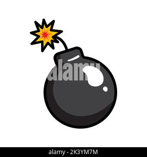 Bomb image, pop art, comics style. Vector illustration isolated on white background. Stock Vector