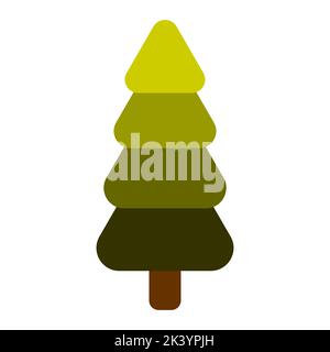 A simple flat image of a Christmas tree. Vector illustration Stock Vector