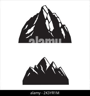 Vector Set Of Rocky Mountains Illustration Isolated On White Background Stock Vector