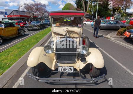 The front of a 1929 Ford Model A pickup, photographed at a classic car show in Tauranga, New Zealand Stock Photo