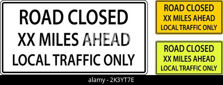 Road Closed Ahead Sign On White Background Stock Vector