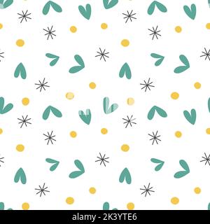 Christmas wreath with snowflake seamless pattern. Stock Vector