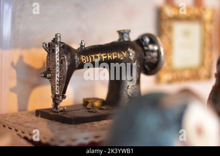 Mini sewing toy machine. Stock Photo