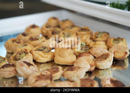 Salted cookies with mushrooms. Stock Photo