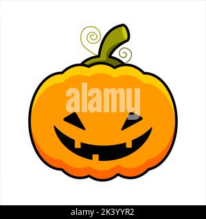 Halloween illustration. Vector orange pumpkin with a smile Stock Vector