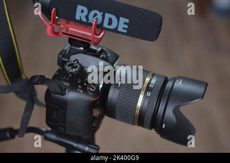 Photo camera with microphone Stock Photo