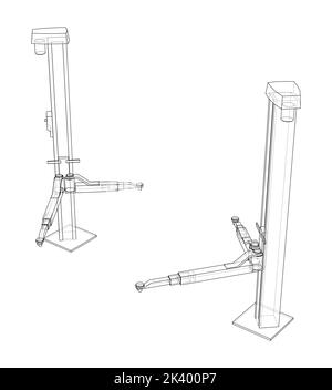 Car lift stand tower. Vector Stock Vector