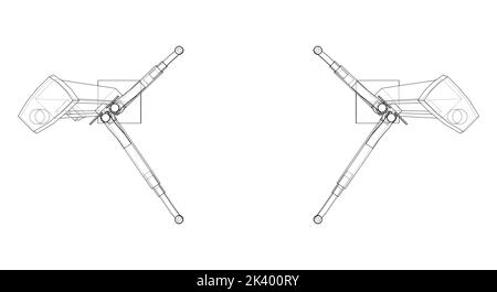 Car lift stand tower. Vector Stock Vector