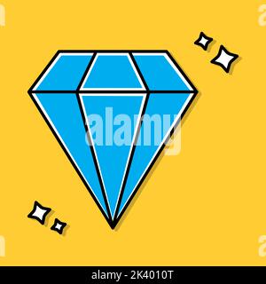 Blue diamond image Vector illustration Stock Vector