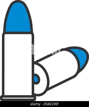 Pistol Bullets Icon. Editable Bold Outline With Color Fill Design ...