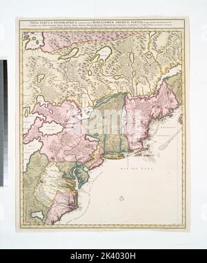 Nova tabula geographica complectens borealiorem Americae partem. Carte nouvelle contenant la partie d'Amerique la plus septentrionale Cartographic. Maps. 1690. Lionel Pincus and Princess Firyal Map Division. North America Stock Photo