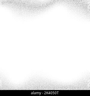 Grain wave texture background. Black noise dots wavy shape. Curve noise dotwork pattern. Abstract grunge stipple banner. Dotted stochastic noise Stock Vector