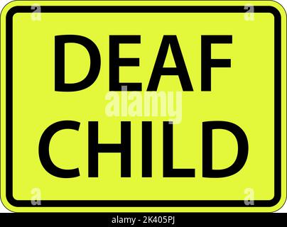Deaf Child Sign On White Background Stock Vector