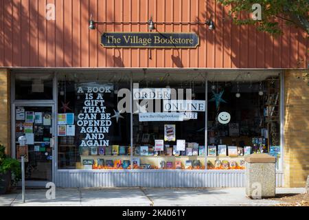 The exterior of The Village Bookstore on Washington Avenue in Pleasantville, New York Stock Photo