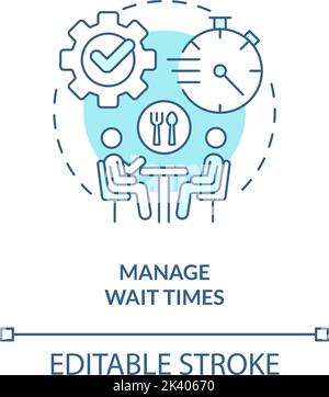 Manage wait times turquoise concept icon Stock Vector