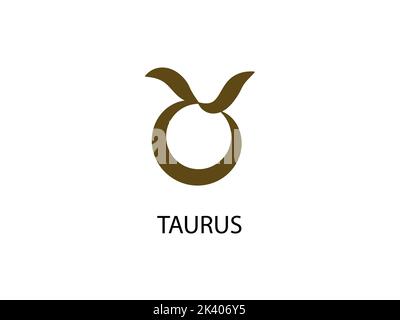Taurus Symbol of the Horoscope. Zodiac Sign. Vector illustration of black Astrological signs  for calendar, horoscope isolated on a background Stock Vector