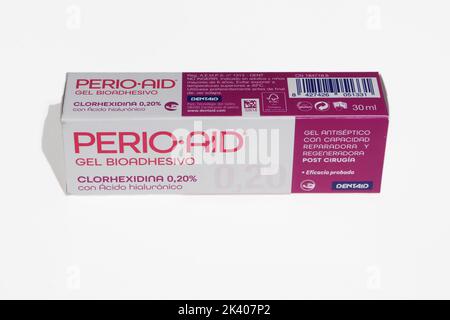 PERIO AID BIOADHESIVE GEL CHLORHEXIDINE 0.20 30ML Stock Photo