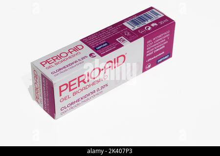 PERIO AID BIOADHESIVE GEL CHLORHEXIDINE 0.20 30ML Stock Photo