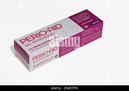 PERIO AID BIOADHESIVE GEL CHLORHEXIDINE 0.20 30ML Stock Photo