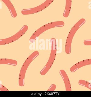 Seamless pattern with sausages.Vector illustration Stock Vector