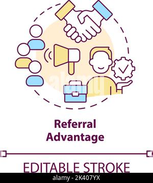 Referral advantage program concept icon Stock Vector