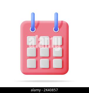 3D Paper Spiral Wall Calendar Isolated Stock Vector