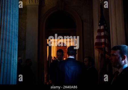 Washington, United States Of America. 28th Sep, 2022. The end of the day's Senate Republican's policy luncheon at the US Capitol in Washington, DC, Wednesday, September 28, 2022. Credit: Rod Lamkey/CNP/Sipa USA Credit: Sipa USA/Alamy Live News Stock Photo