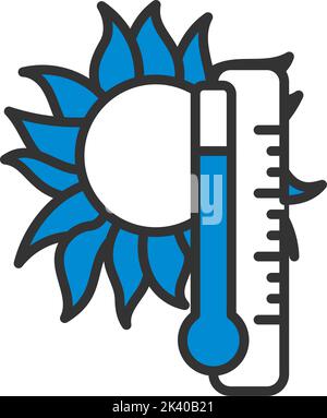 Summer Heat Icon. Bold outline design with editable stroke width ...