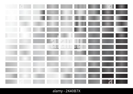 Metal Gray Gradient Collection of Color Swatches Stock Vector