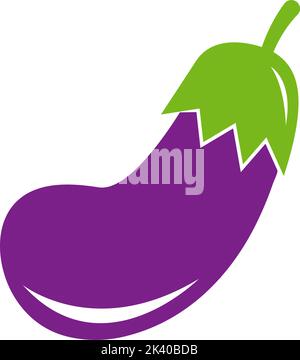 Eggplant icon logo design illustration template Stock Vector