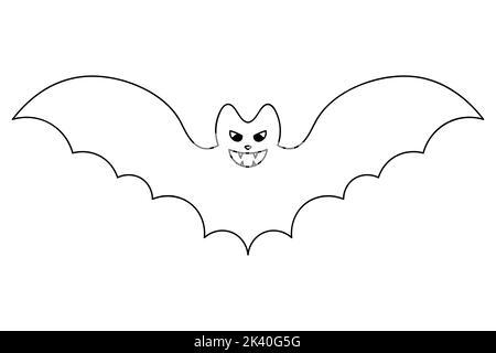 Vampire Bat Halloween Isolated Coloring Page Stock Vector Image & Art ...