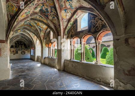 The marvelous frescoed cloister in the Duomo of Bressanone. Province of Bolzano, Trentino Alto Adige, Italy. Stock Photo