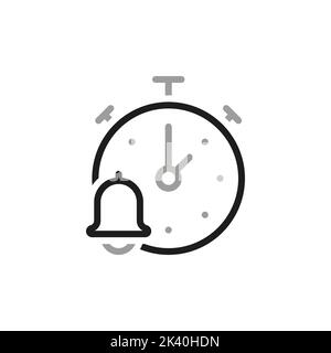 Simple linear vector icon related to alarm clock notification. Line icons about notification. Interface elements. Stock Vector