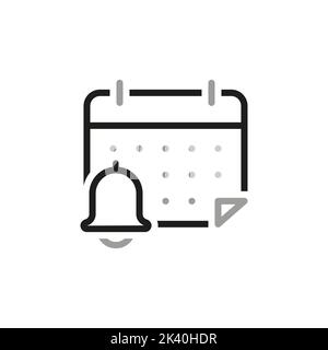 Simple linear vector icon related to calendar notification. Line icons about notification. Interface elements. Stock Vector