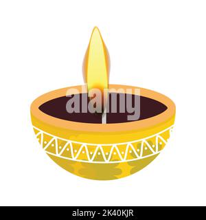 Decorative Diwali deep vector illustration Stock Vector