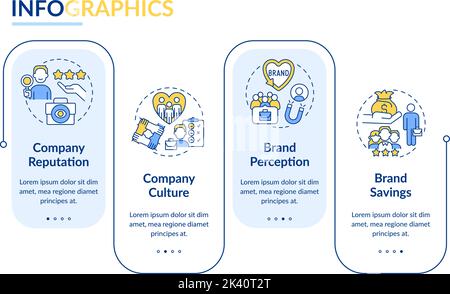 Advantages of employer branding rectangle infographic template Stock Vector