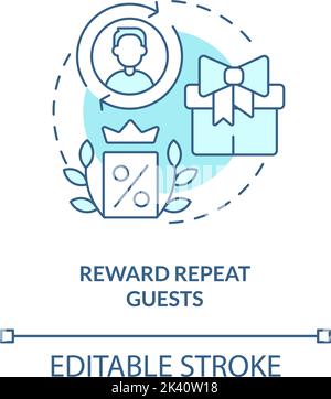 Reward repeat guests turquoise concept icon Stock Vector