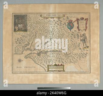 Nova Virginiae tabvla Cartographic. Maps. 1644. Lionel Pincus and Princess Firyal Map Division. Maryland , Maps , Early works to 1800, Virginia , Maps , Early works to 1800, Chesapeake Bay (Md. and Va.) , Maps , Early works to 1800 Stock Photo