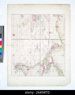 Pacific Ocean showing part of North and South America. Cartographic. Maps. 1734. Lionel Pincus and Princess Firyal Map Division. Nautical charts , Pacific Ocean, Pacific Ocean Stock Photo