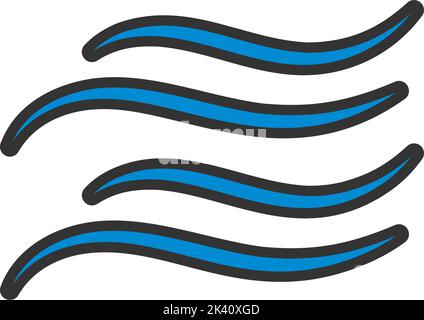 Water Wave Icon. Editable Bold Outline With Color Fill Design. Vector Illustration. Stock Vector