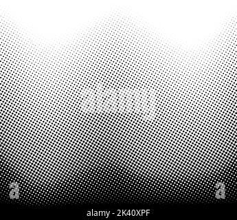 Halftone gradient background. Grunge halftone pop art texture with vanishing effect. White and black faded grainy wallpaper. Retro vector backdrop  Stock Vector