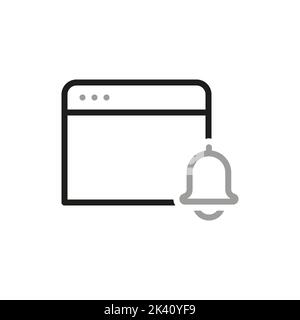 Simple linear vector icon related to browser notification. Line icons about notification. Interface elements. Stock Vector