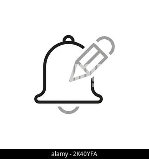 Simple linear vector icon related to writing an alarm clock. Line icons about notification. Interface elements. Stock Vector