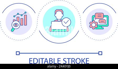 Remote data analysing loop concept icon Stock Vector