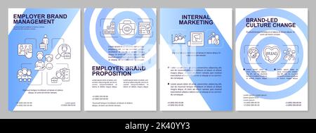 Internal marketing blue gradient brochure template Stock Vector