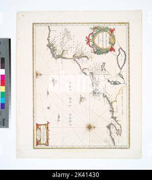 Nova Anglia, Novum Belgium, et Virginia. Cartographic. Maps. 1639. Lionel Pincus and Princess Firyal Map Division. Middle Atlantic States, New England, Atlantic Coast (U.S.) Stock Photo