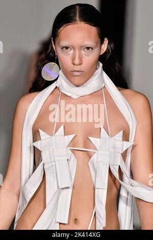 Details on the runway at the Vaquera fashion show during the Spring Summer 2023 Collections Fashion Show at Paris Fashion Week in Paris, France on September 26, 2022. (Photo by Jonas Gustavsson/Sipa USA) Stock Photo