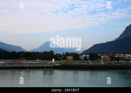 Coastal view of the small town of Haines, Alaska, United States Stock Photo